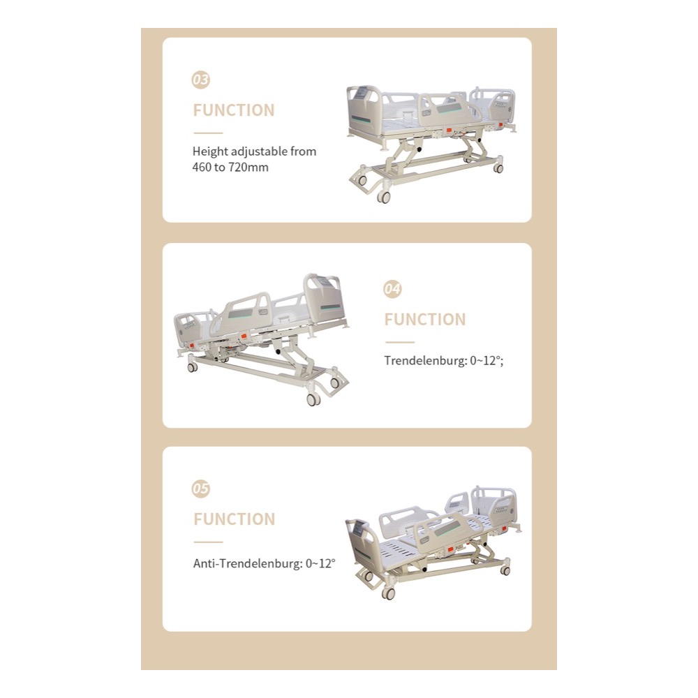 Five-function electric hospital bed, product detail 1