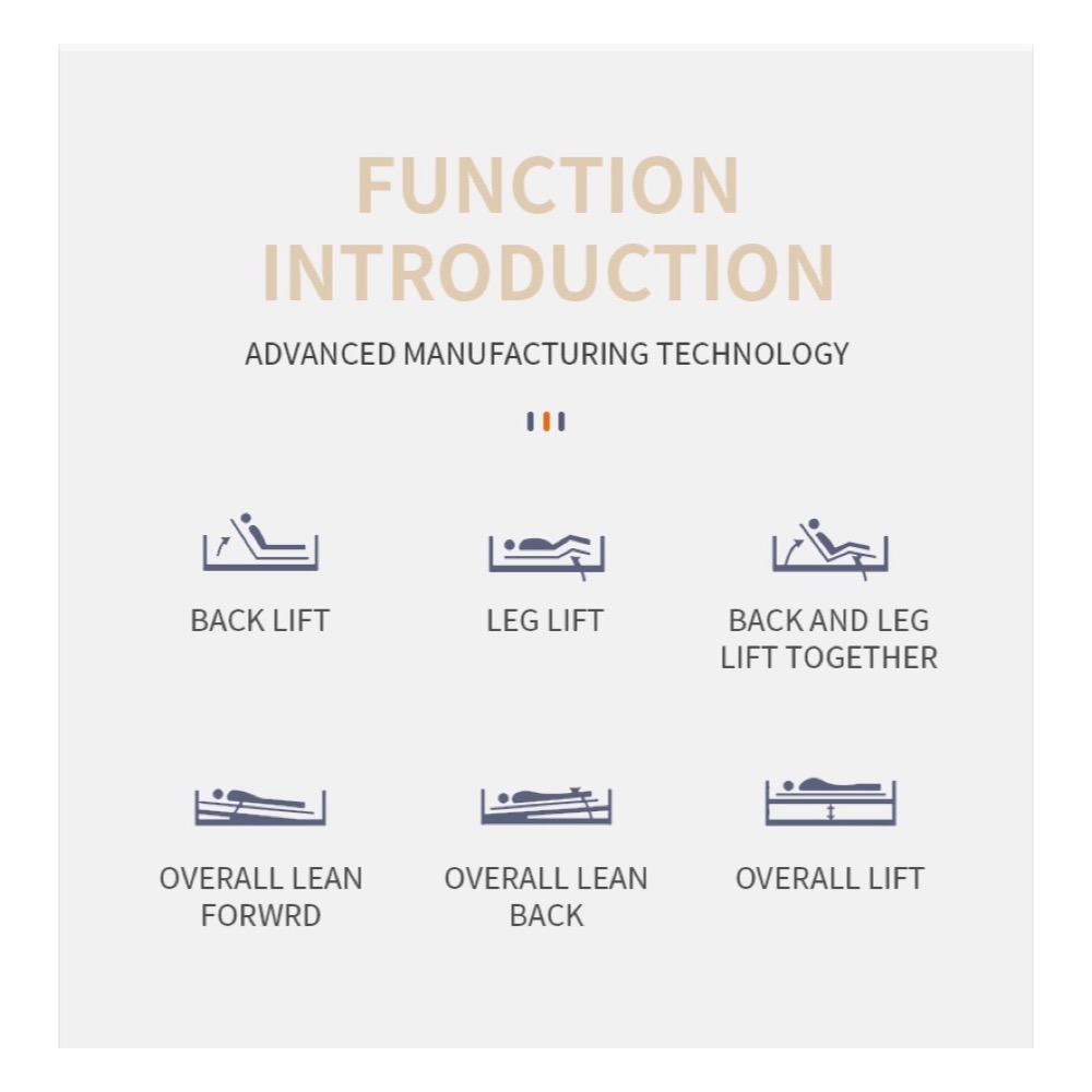Five-function electric hospital bed, product view 4