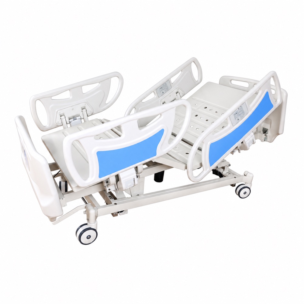 Five-function electric hospital bed with weighing scale, product view 2