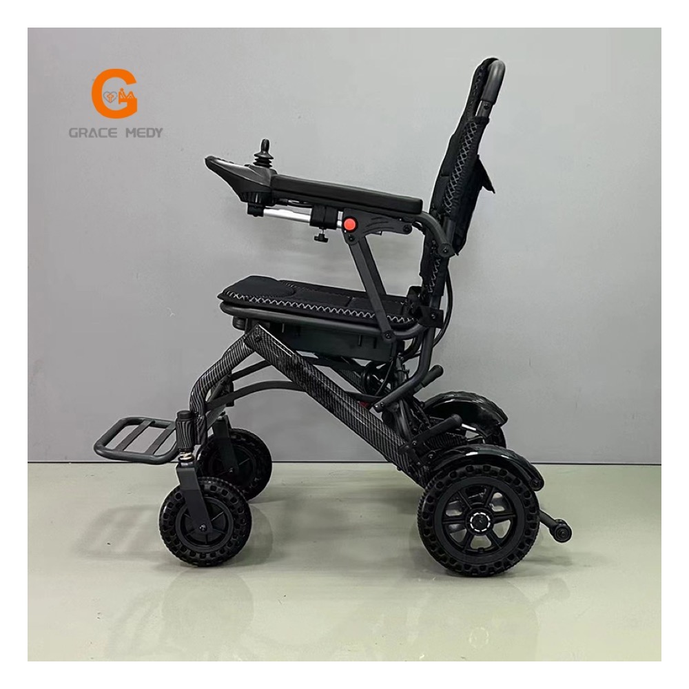 Electric wheelchair side view